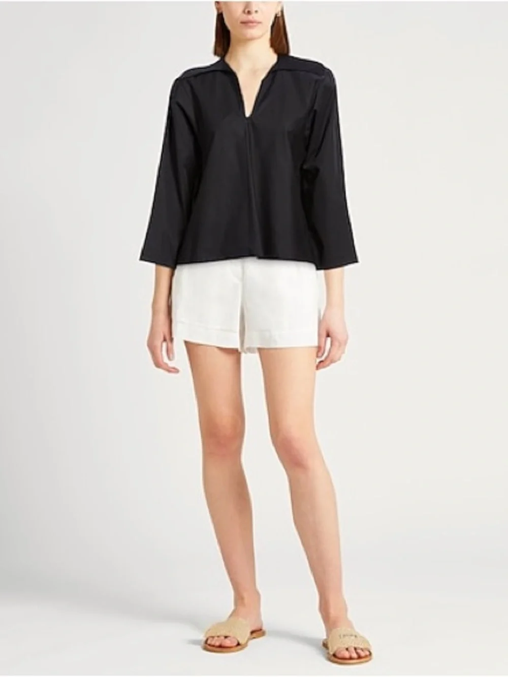 Tory Burch Poplin 100% Cotton Black Tunic Size 4